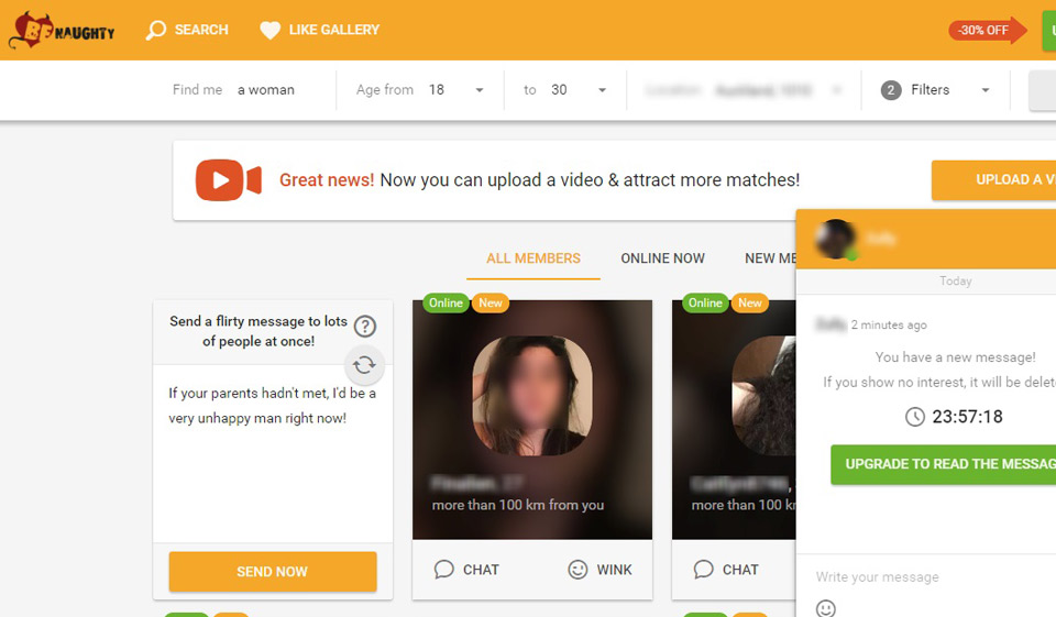 BeNaughty Site Features