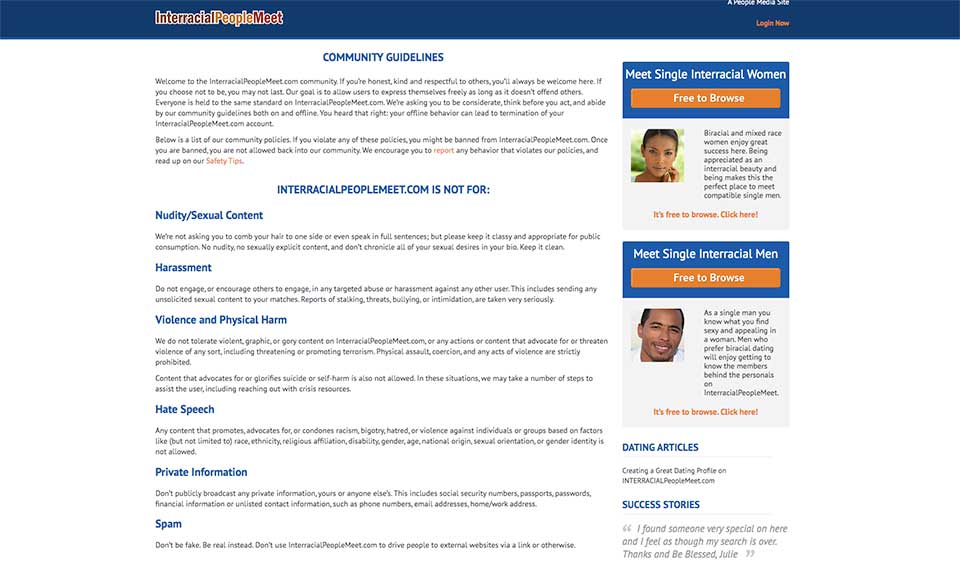 Interracial People Meet-Funktionen