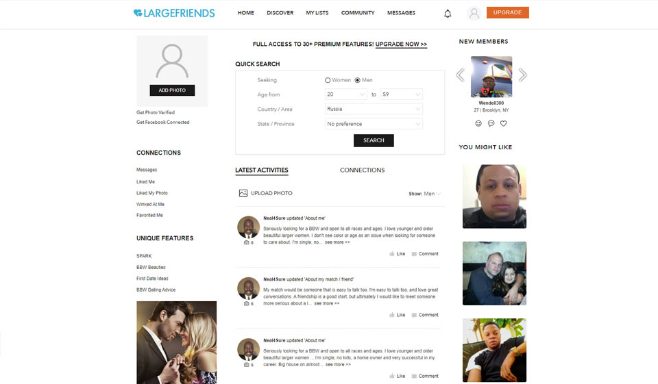 La audiencia de LargeFriends