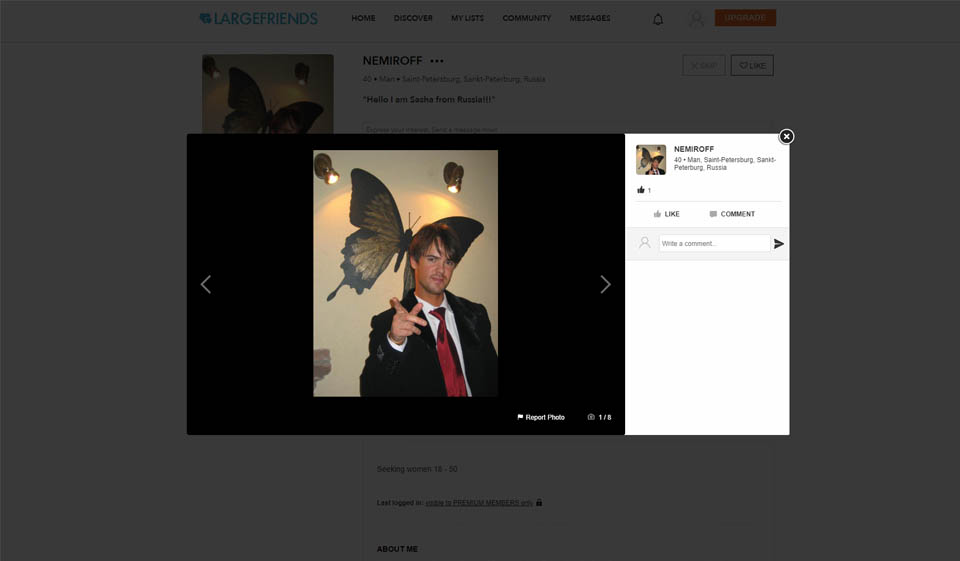 ¿Qué tipo de personas utilizan el sitio de LargeFriends?