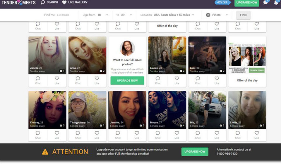 Caractéristiques du site TenderMeets