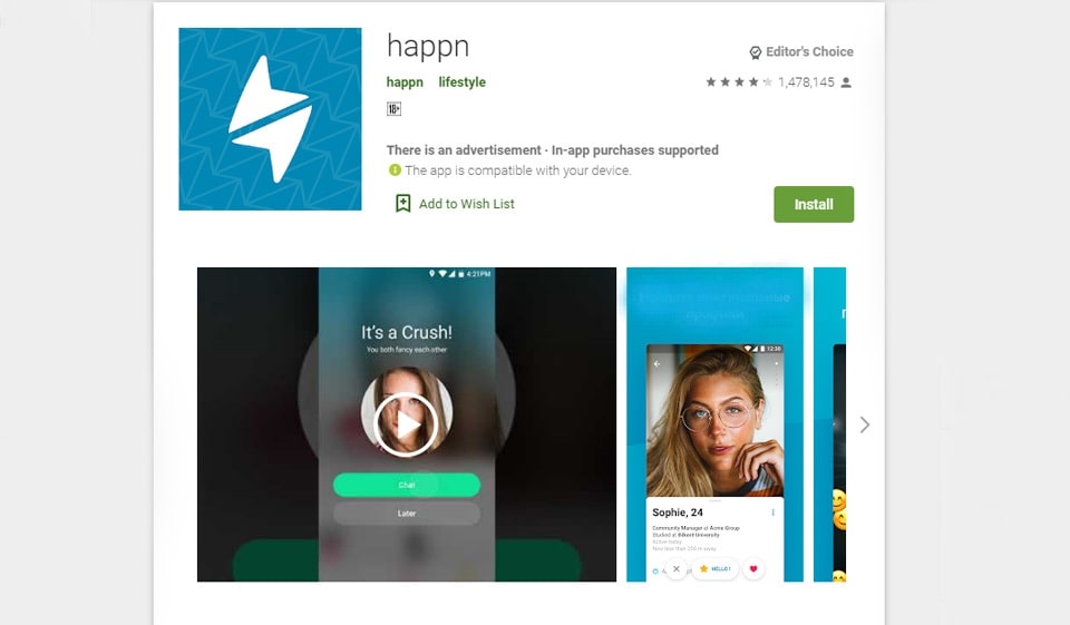 ¿Existe una aplicación Happn para usuarios de teléfonos inteligentes?