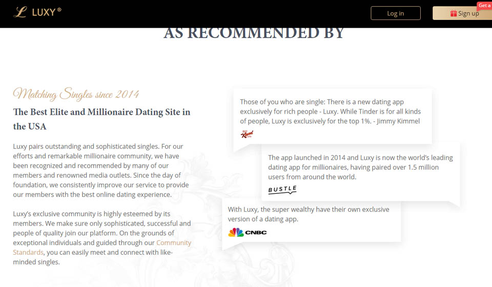 Funkcje witryny Luxy