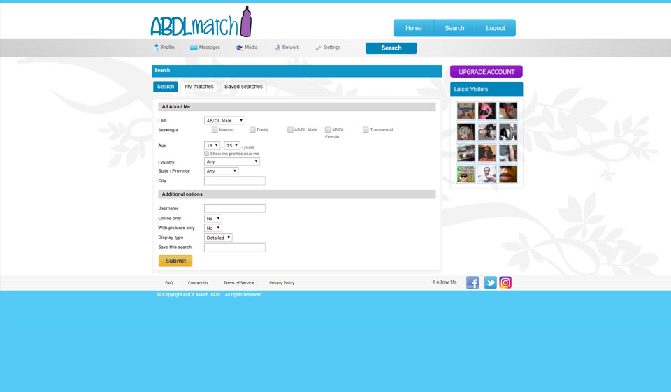 Eigenschappen van de ABDLmatch-site