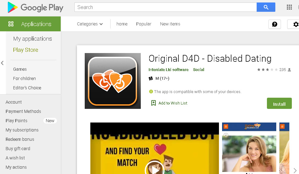 Does Dating4disabled offer a mobile application?