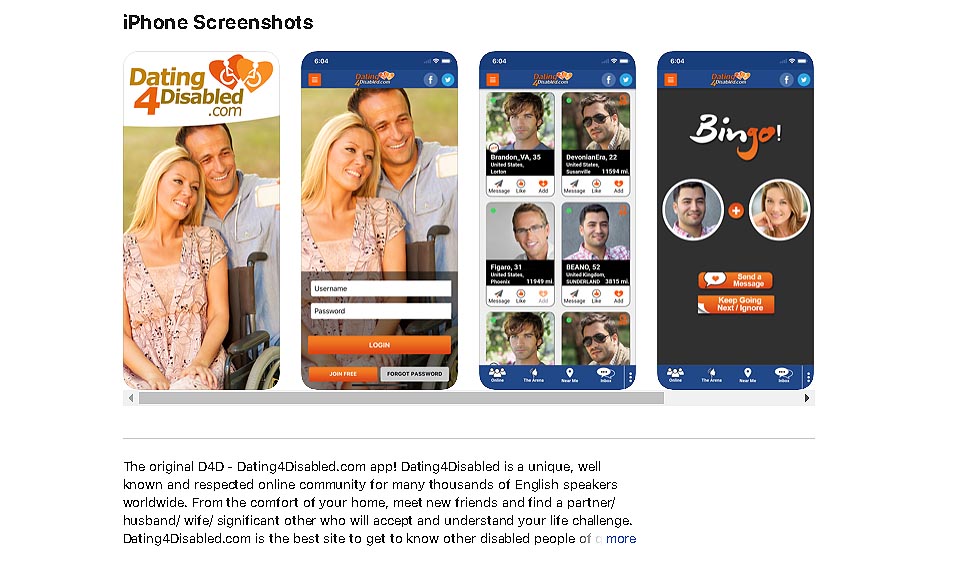 Dating4disabled Site Features