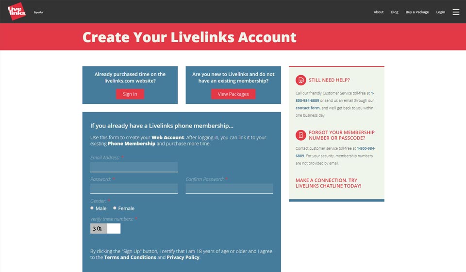 Funktionen der Livelinks-Site