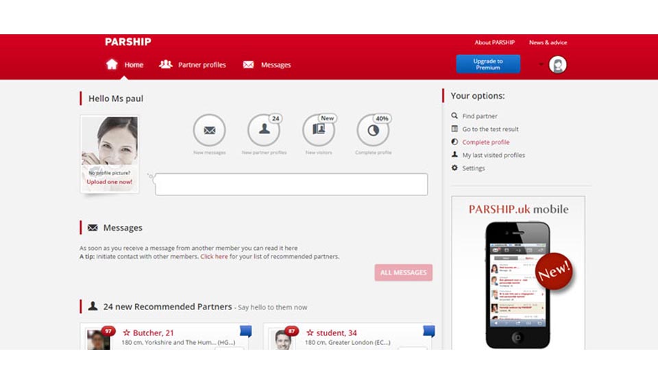 Parship Site Features