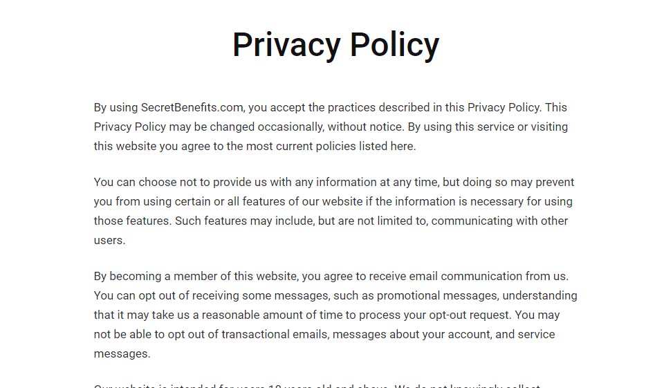Les avantages secrets en valent-ils la peine?