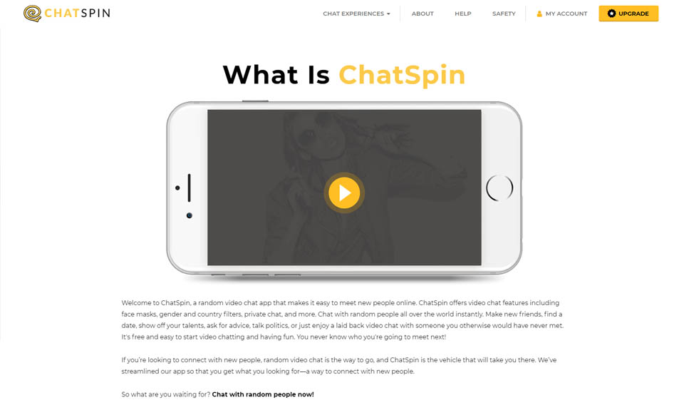 Chatspin free random video chat app